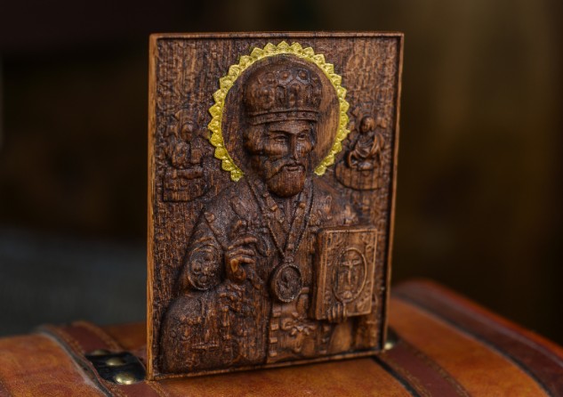 Резная икона Святой Николай Угодник